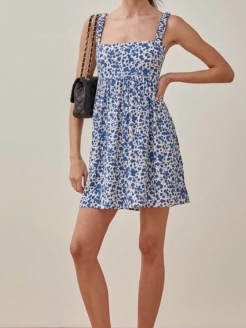 NWOT Reformation Serene Splatter Mini Dress in Rainy